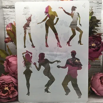 А4 29 см Леди девушка танцует для DIY наслоения трафареты живопись скрапбук раскраска тиснение альбом декоративный шаблон бумажной карты 