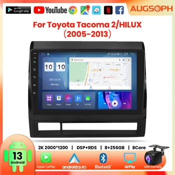 Автомагнитола Android 13 для Toyota Tacoma 2 Hilux 2005-2013, 9-дюймовый Мультимедийный плеер 2K с 4G Carplay и 2Din GPS-навигацией