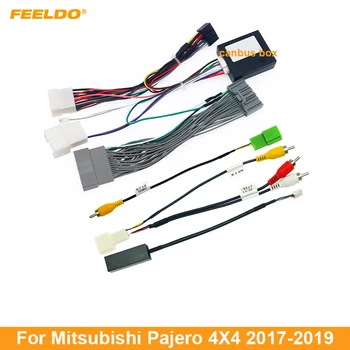 Автомобильный 16-контактный жгут проводов аудиосистемы FEELDO с коробкой Canbus для Mitsubishi Pajero 4X4 для вторичного рынка проводов для установки стереосистемы