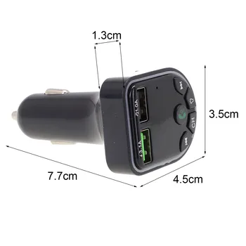 Автомобильный Bluetooth MP3-плеер Bluetooth 5.0 MP3-плеер Беспроводной аудиоприемник с двумя USB 3.1A быстрым зарядным устройством