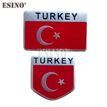 Автомобильный стайлинг, Национальный флаг Турции, 3D Металл, Хром, алюминиевый сплав, Декоративная эмблема, Клейкий значок, наклейка, наклейка для автоаксессуаров