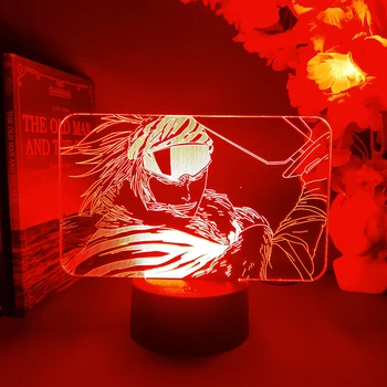 Акриловая лампа Bleach Abarai Renji 3D Cool Room Decoration LED Anime Light, ночник, меняющий 7 цветов, для прикроватной тумбочки в спальне
