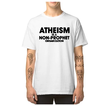 Атеизм - организация, не являющаяся пророком; Мужская футболка; День труда; Круглый вырез горловины; Футболки для взрослых из 100% хлопка; персонализированная футболка в стиле ретро;