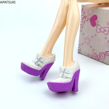 Бело-фиолетовая модная обувь для куклы Монстер Хай, обувь на высоком каблуке, аксессуары для кукол 1/6 для детских игрушек Ever After High