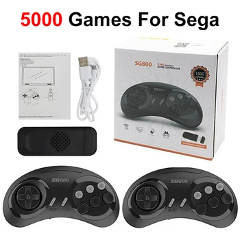 Беспроводная Консоль SG800 Ретро Игровая Консоль 2.4G Встроенный 5000 Классических Игровых Контроллеров Геймпад Video Stick для Sega Mega Drive