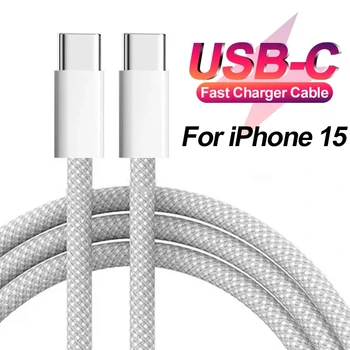 Быстрое Зарядное Устройство Мощностью 60 Вт 3A USB C Type C Кабель Для Apple iPhone 15 15pro 15plus 15 Pro Max Быстрая Зарядка Для Macbook Air Кабель Для Передачи данных