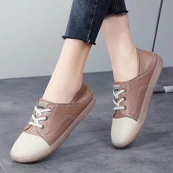 Весенняя новая мода Корейские женские тонкие туфли Модная обувь Эластичная Женская обувь Мягкая поверхность Мягкая подошва Женская обувь для настила
