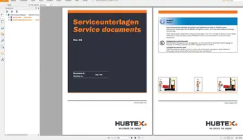 Вилочный погрузчик Hubtex объемом 4,1 ГБ в формате PDF на немецком языке, обновленное руководство по обслуживанию и запчастям 2021 года выпуска