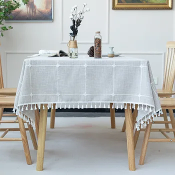 Водонепроницаемая бытовая хлопчатобумажная льняная скатерть современный простой коврик для стола