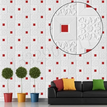 Водонепроницаемые 3D наклейки на стену из плитки Обои своими руками Декоративные обои из пенопласта Фон для детской гостиной