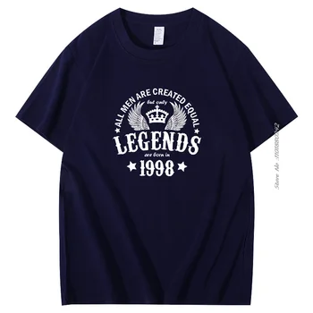 Все мужчины созданы равными, футболки с ретро-графикой legends 1998, подарок на 25-летие, летняя хлопковая мужская футболка с коротким рукавом