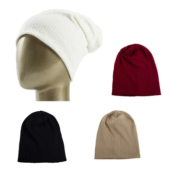 Высококачественные Мужские и женские ребристые крученые шапочки, однотонные шапки, осенне-зимние хлопчатобумажные теплые шапочки, вязаные шапочки-шапочки