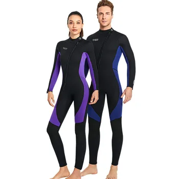 Гидрокостюм для женщин, новый 3-миллиметровый костюм для подводного плавания, цельный неопреновый теплый купальник, мужской костюм для подводного плавания, серфинга, одежда для плавания, комбинезон