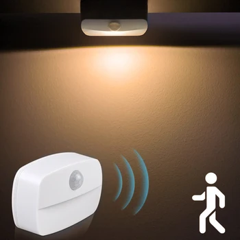 Датчик Движения PIR Светодиодный Ночник USB Перезаряжаемый Ночной Светильник Для Кухонного Шкафа Лампа Для Гардероба Лестница Беспроводной Свет Для Шкафа