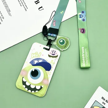 Держатель для визитных карточек для девочек Disney Monsters University Визитница для бейджей Рамка для карточек ABS Чехол для сотрудника Студенческий Ремешок Держатель для именных карточек