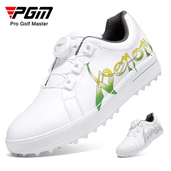 Детская обувь для гольфа PGM, спортивная обувь для мальчиков и девочек, противоскользящие и износостойкие водонепроницаемые детские кроссовки на шнурках XZ294