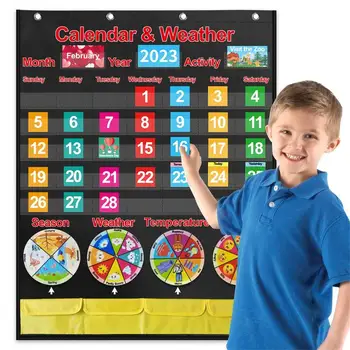 Детский календарь, Обучающие 95 иллюстрированных карточек, Набор календарей для занятий в классе, Календарь начальной школы и график погоды