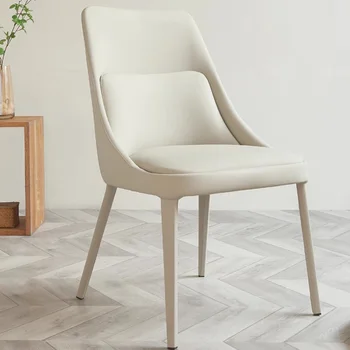 Дизайнерские обеденные стулья в скандинавском стиле Акцент Современное Белое Офисное Кожаное кресло Роскошный Банкетный Дворик Silla Comedor Furnitures SS50DC