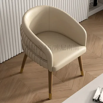 Дизайнерское кресло, Обеденные стулья, Письменный стол из белой кожи, кресло для ожидания в спальне, ресторан, Обеденные стулья, мебель для отеля Sillas De Espera