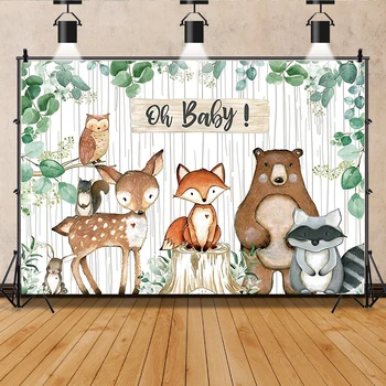 Дикие Животные На заднем плане, Листья джунглей, Сафари на фоне 1-го Дня рождения, Лесные украшения для десертного стола для новорожденных