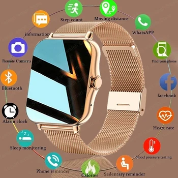 Для Android IOS Xiaomi Huawei Телефон Смарт-часы Bluetooth вызов Смарт-часы для набора номера Информационный толчок Мультиспортивный погодный браслет