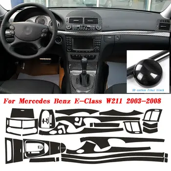 Для Benz E Class W211 2003-2008 5D Наклейка Из Углеродного Волокна С Внутренней Отделкой Панели