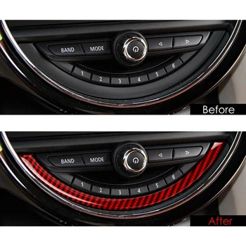 Для Mini Cooper F55 F56 2014-Аксессуары для отделки рамки навигационного экрана консоли, красное натуральное углеродное волокно