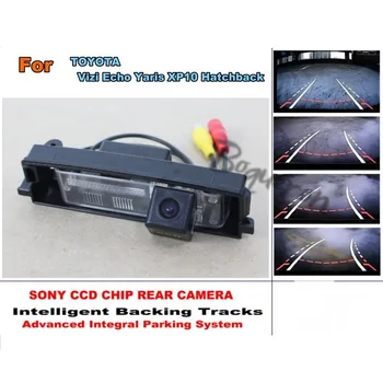Для TOYOTA Vizi Echo Yaris XP10 Хэтчбек Интеллектуальная камера парковки автомобиля/с модулем отслеживания Камера заднего вида CCD ночного видения