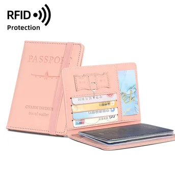 Женщины Мужчины RFID Винтажные деловые обложки для паспорта, держатель, многофункциональное удостоверение личности, банковская карта, чехол-бумажник из искусственной кожи, аксессуары для путешествий