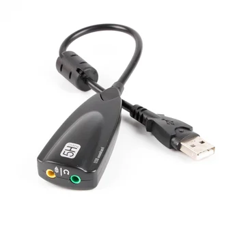 Звуковая Карта USB 7,1-Канальный Адаптер 5HV2 3D Аудио Гарнитура Микрофон 3,5 мм Для Портативных ПК Профессиональный Антимагнитный Внешний 30 см