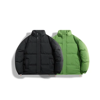 Зимняя однотонная пара хлопчатобумажных курток, теплое ветрозащитное водонепроницаемое дышащее пальто, трендовые пальто корейского бренда на открытом воздухе