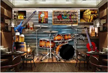 Изготовленная на заказ фреска 3d фотообои домашний декор Американская кантри ностальгическая музыка бар ресторан обои для стен 3 d в рулонах