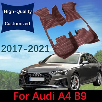 Изготовленные На Заказ Кожаные Автомобильные Коврики Для Audi A4 B9 2017 2018 2019 2020 2021 Автомобильный Ковер Коврики Для Ног Аксессуары Для Интерьера