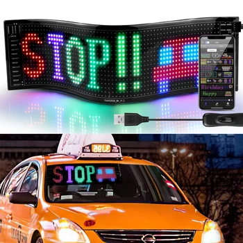 Изготовленный на Заказ Программируемый Светодиодный Знак USB 5V Bluetooth Логотип Свет Текстовый Узор Анимация пиксельный блок дисплей Прокрутка автомобиля Реклама