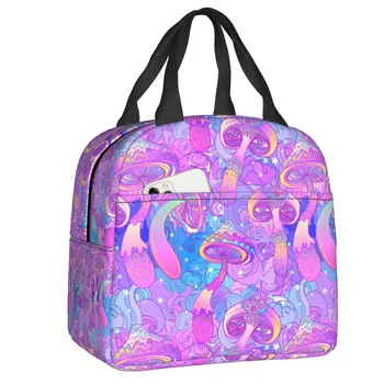 Изолированная сумка для ланча Psychedelic Magic Mushrooms для женщин, водонепроницаемая сумка-холодильник для ланча, Пляжный кемпинг, путешествия
