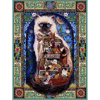 КОШКИ В ИЗОБИЛИИ Diy 5D Алмазная живопись, вышивка животных крестом, мозаика из горного хрусталя ручной работы для дома
