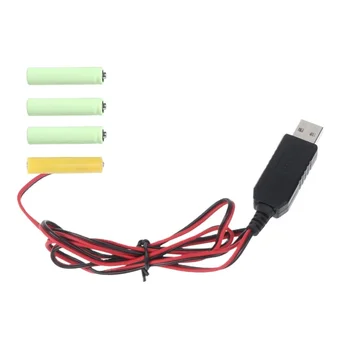 Кабель-нейтрализатор USB от 5V2A до 6V AAA, шнур адаптера питания, заменяющий 4шт батареек 1,5 В AAA LR03 для электронных игрушек