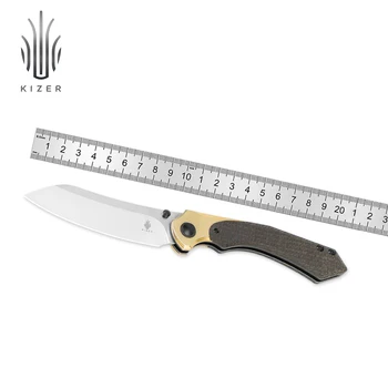 Карманный Нож Kizer Clairvoyant V4626C1 2023 Новая Ручка из Латуни + Микарты со Стальным Лезвием 154 см Складной Нож