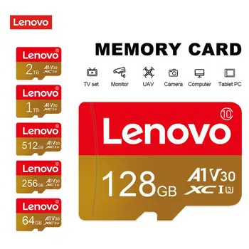 Карта памяти Lenovo Class 10 A2 Micro TF SD-Карта 1 ТБ 2 ТБ Высокоскоростная Смарт-карта V30 Flash 128/256/512 ГБ Для Камеры / Nintendo Switch