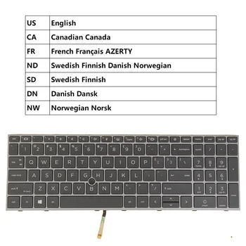 Клавиатура для HP Zbook Fury 15 G7 M17094 -L97967 -081 L97967- M17094-DH1 -051-DB1 Американская Канадская Французская Азербайджанская Шведская Датская Скандинавская