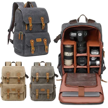 Классический холщовый рюкзак с батиком, USB-порт, подходит для 15,6-дюймового ноутбука, Водонепроницаемая мужская сумка для фотоаппарата, чехол для дронов DSLR