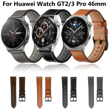 Кожаный Ремешок Для Часов Huawei Watch GT 2 GT2 Pro 22 мм Замена Ремешка Huawei GT 3 GT3 46 мм Мужские Ремешки Ремешок Для Часов Браслет
