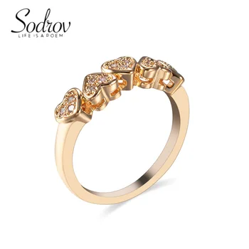 Кольца в форме сердца из СОДРОВОГО золота для Женщин, Свадебные, Обручальные Ювелирные изделия, кольцо
