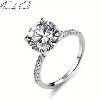 Кольцо-обещание из муассанита стерлингового серебра 925 пробы, классический дизайн Олицетворяет чистую любовь и верность, обручальное кольцо-обещание для нее
