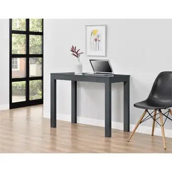 Компьютерный стол Ameriwood Home Parsons с выдвижным ящиком Серого цвета С высокой несущей способностью, Прочный, стабильный и долговечный