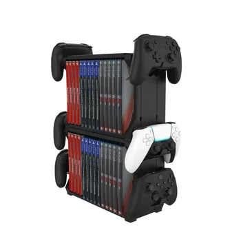 Консоль ForPS5 PS4 /XboxSeries Универсальная Стойка Для Хранения Игровых Дисков Game Storage Tower Стойка Для Игровых Дисков Контроллер Организатор