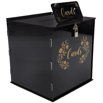 Коробка для свадебных открыток в современном стиле, акриловый футляр с замком, коробка для хранения открыток для свадебной вечеринки