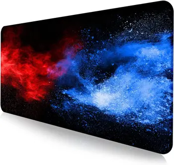 Красочное звездное небо, большой удлиненный игровой коврик для мыши с прошитыми краями, нескользящая водонепроницаемая резиновая основа для компьютерного стола для ноутбука