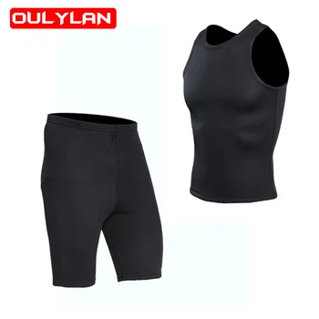 Куртка Oulylan, жилет для гидрокостюма из неопрена толщиной 3 мм, шорты для дайвинга без рукавов, пляжная рубашка для гидрокостюма для мужчин, штаны для серфинга, костюм для дайвинга