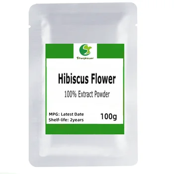 Лучший 100% цветок гибискуса P.E. Hibiscus Sabdariffa, Укрепляет волосы, Контролирует преждевременное поседение, Освежает